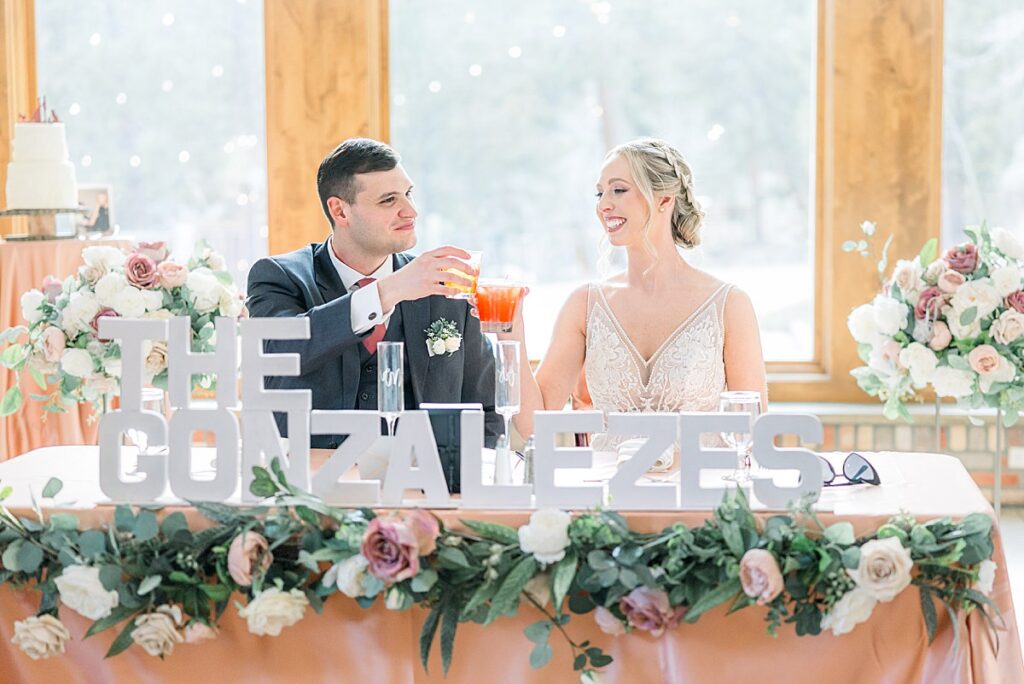Bride and Groom cheers