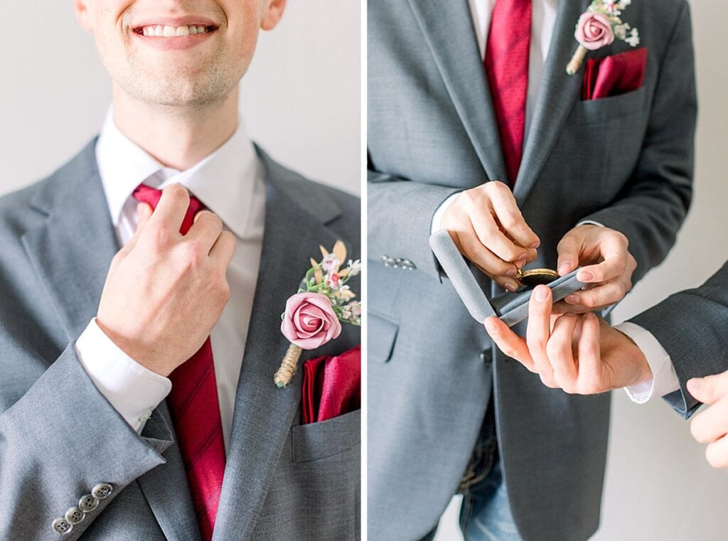 Groom wedding day details