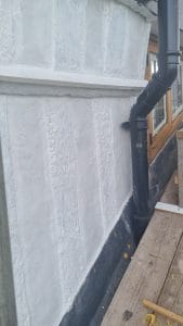 Painting and decorating services for exterior walls and masonry.