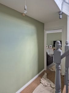 Fresh green interior wall paint by S Bond Decorating in UK - professional house painting services.
