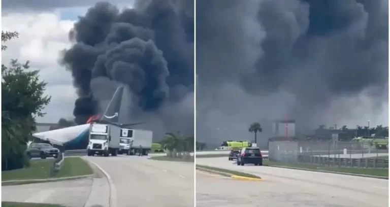 Um avião da Amazon caiu nos arredores do Aeroporto Internacional de Miami, nos Estados Unidos, na tarde de domingo (6/9).