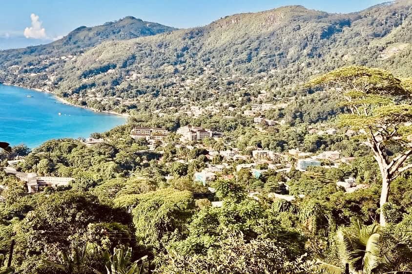 Dans Gallas Trail Mahé Seychelles ridge hike with panoramic views over Victoria Sainte Anne Marine Park Beau Vallon and the north coast