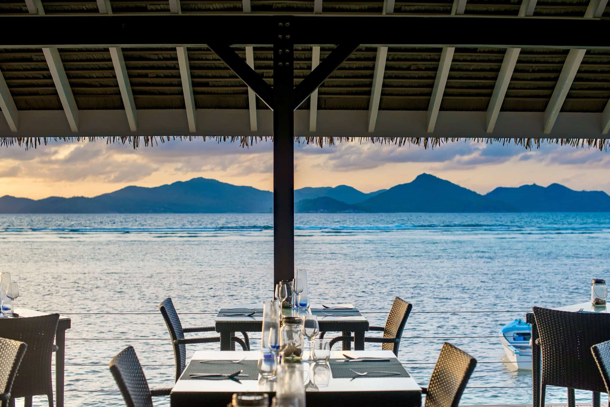 Le Nautique Waterfront Restaurant La Digue — waterfront setting