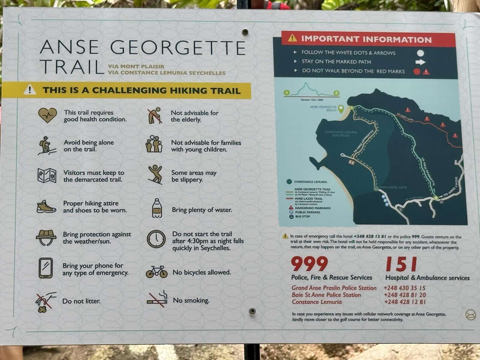 Anse Lazio Georgette Trail 2 Coastal viewpoint on Anse Lazio to Anse Georgette Trail