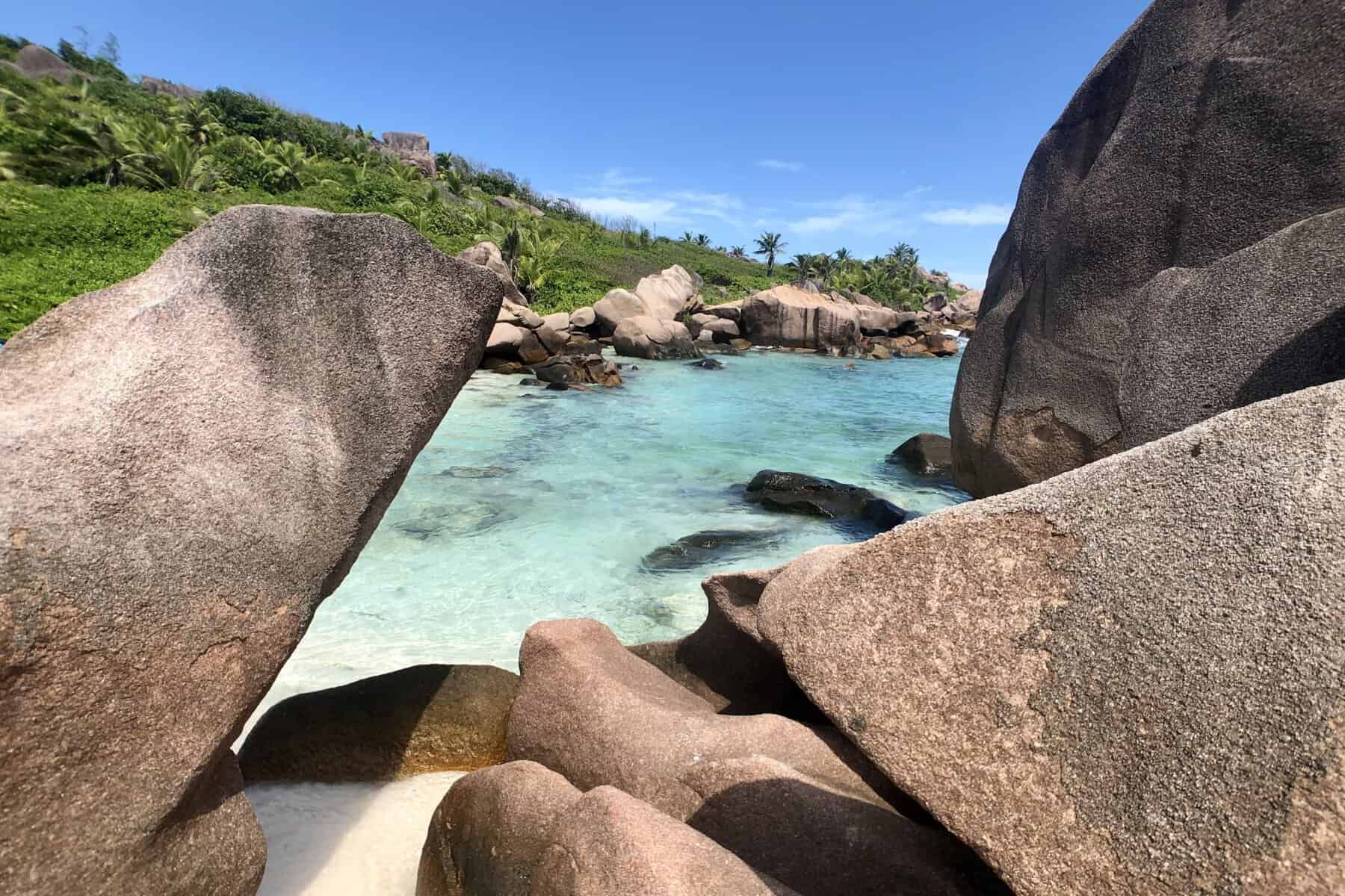 Anse cocos la digue 4 Hiking route through granite scenery toward Anse Cocos La Digue