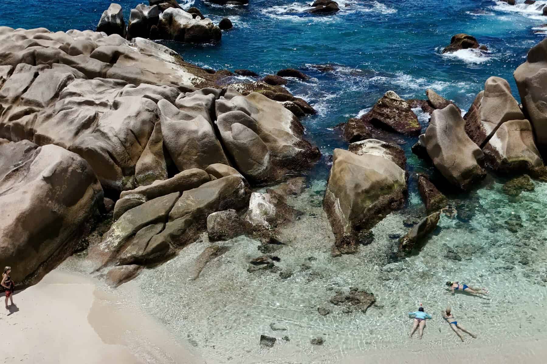 Anse Marron La Digue 6 Aerial view of Anse Marron granite rocks and lagoon La Digue