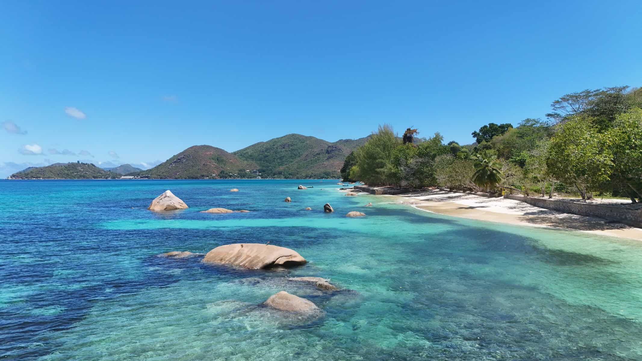 Mahé Praslin and La Digue main islands of Seychelles
