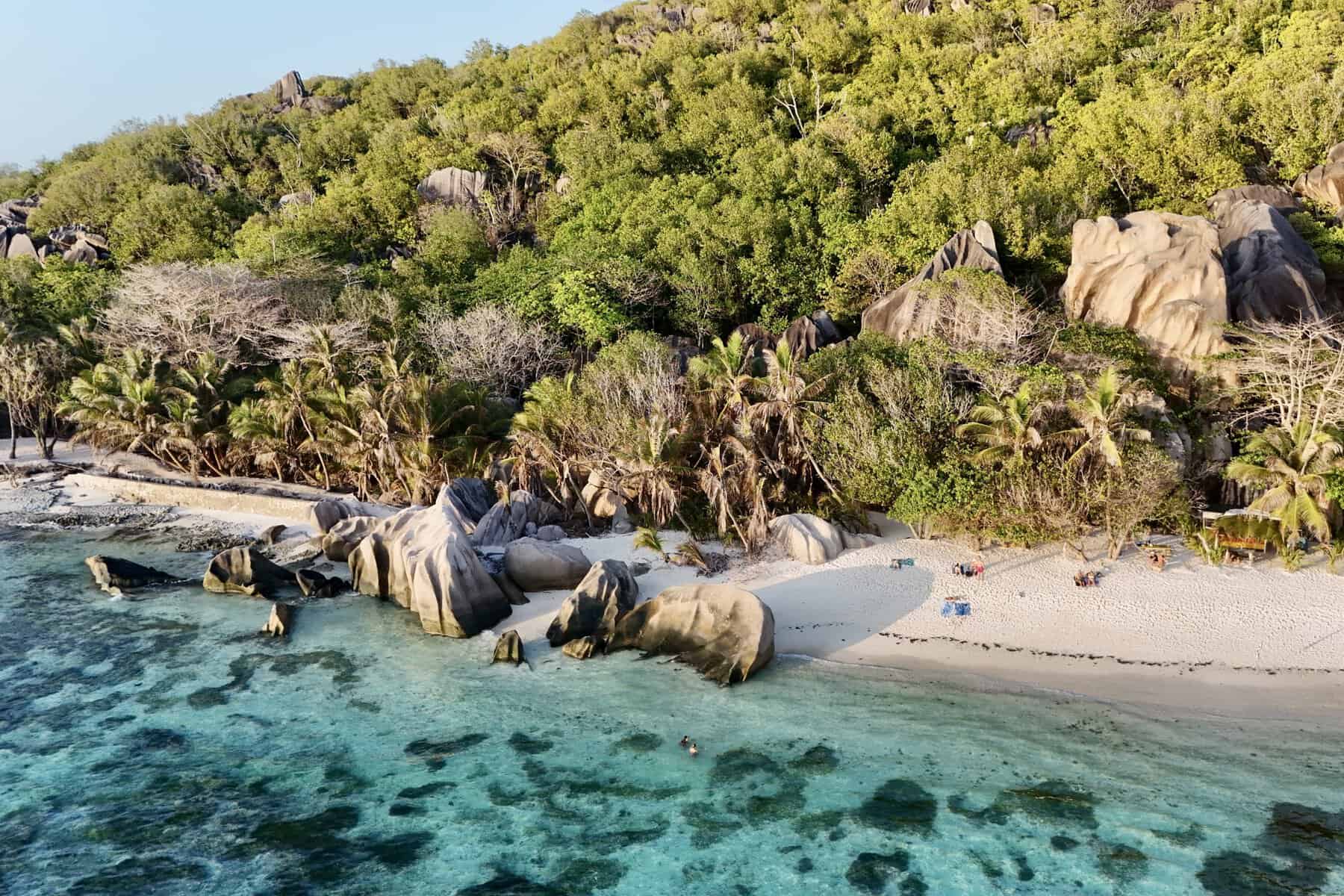 Anse Source D Argent 2 Aerial coastline view of Anse Source d’Argent, La Digue