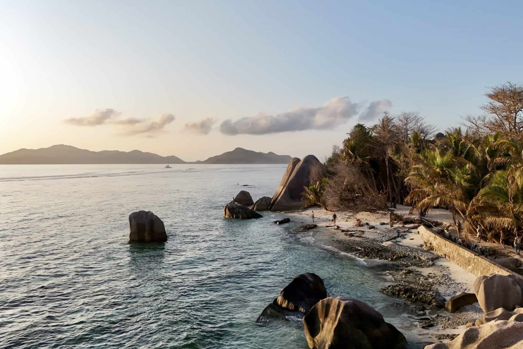 Anse Source D Argent 3 Drone view of the lagoon at Anse Source d’Argent