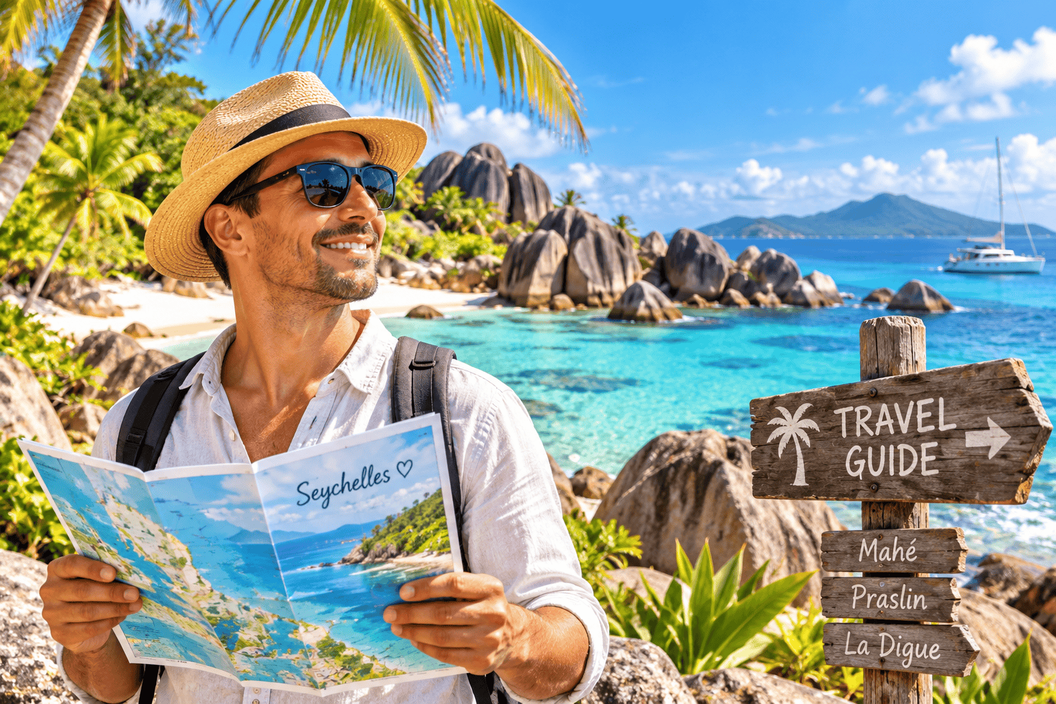 Local guides in Seychelles exploring island landscapes