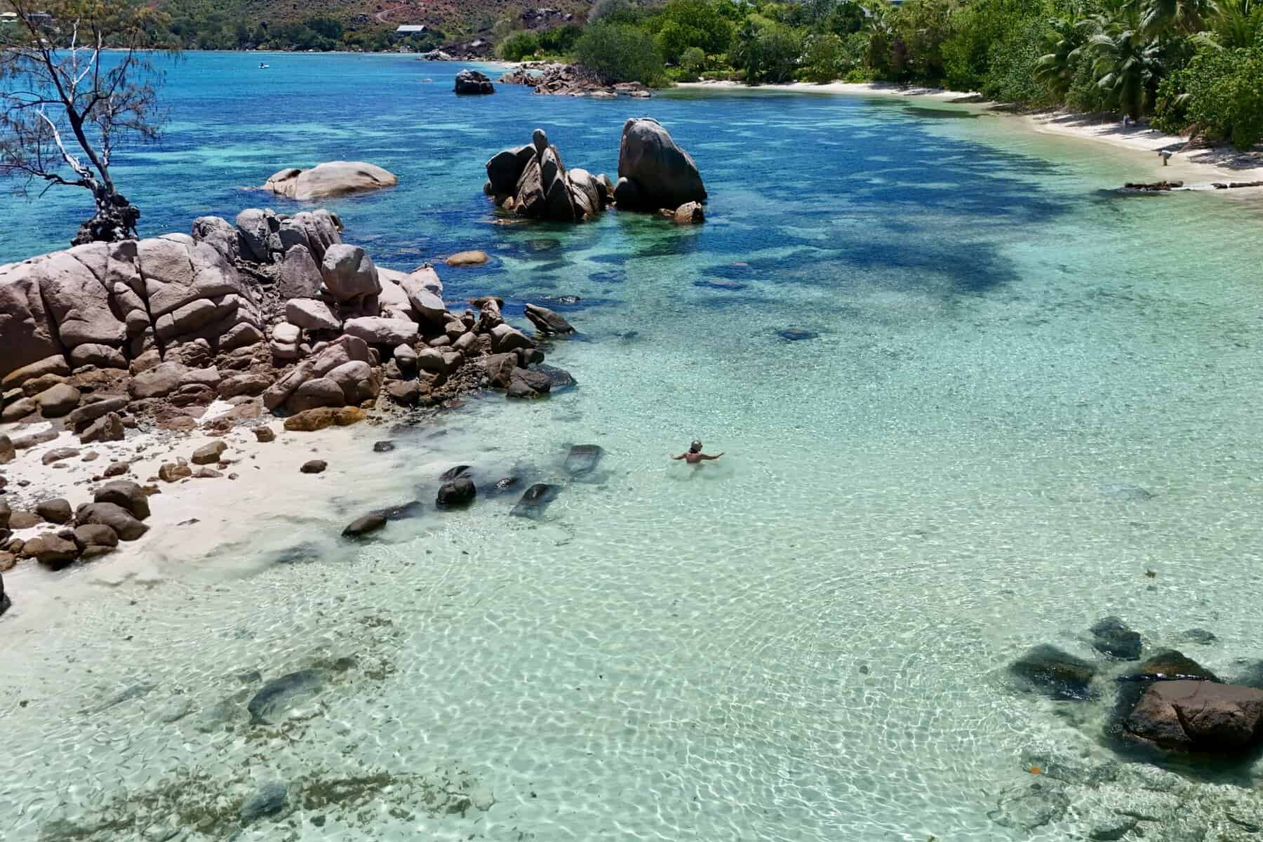 Anse Boudin 4 Aerial photograph of the Praslin coastline