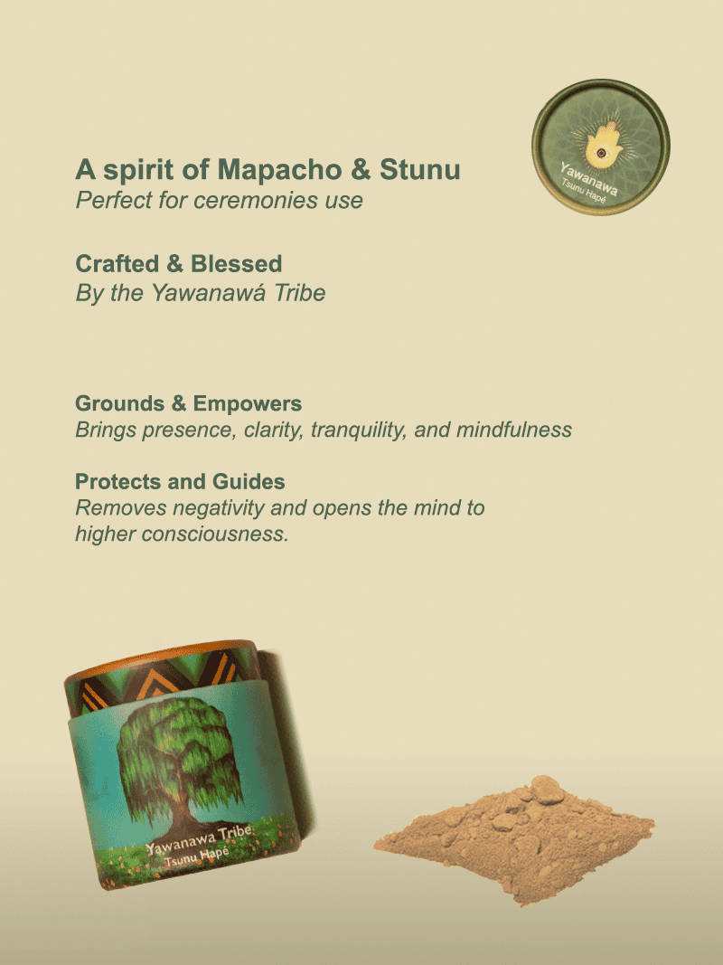 Yawanawa Tribe ceremonial powder and handmade ritual item, crafted by the Yawanawa Tribe, used for spiritual ceremonies, grounding, empowerment, and to remove negativity.