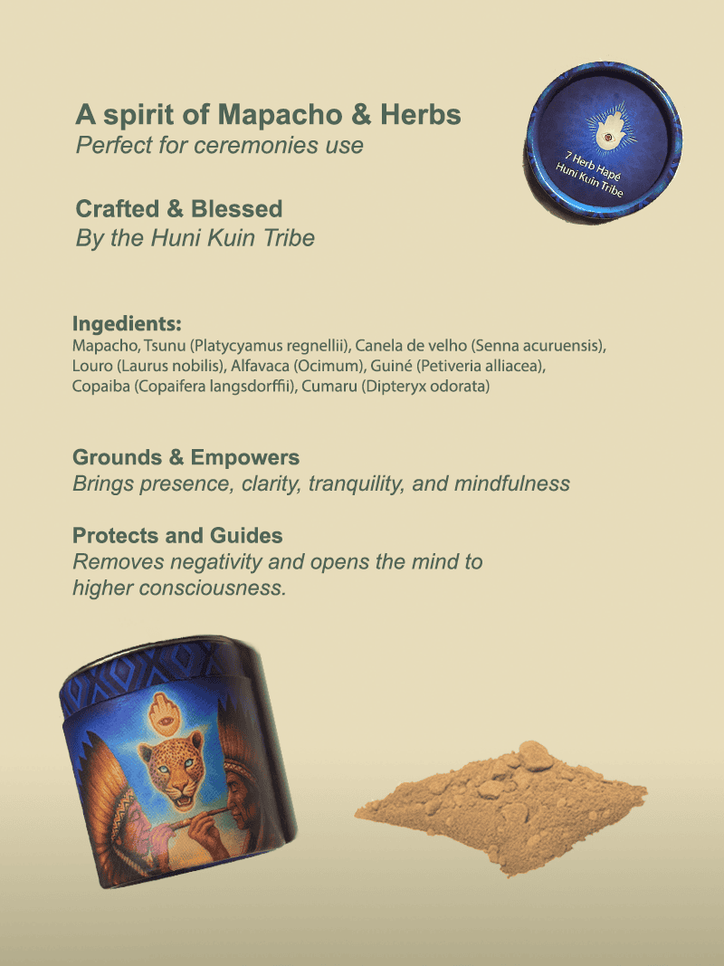 Huni Kuin Tribe herbal Hapé for spiritual clarity and healing.