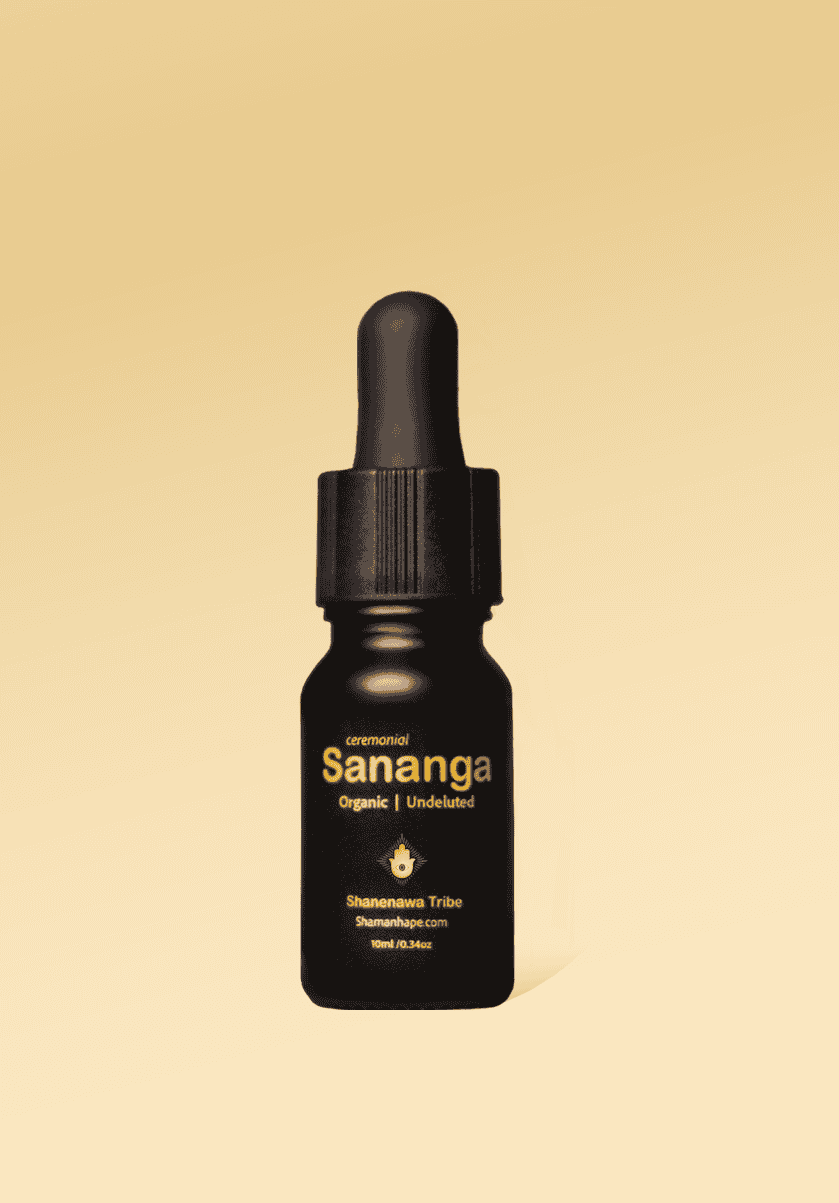 Ceremonial Sananga eye drops, organic undiluted Sananga from Shanennawa Tribe, for spiritual healing and clarity, by Shaman Hape Circle.