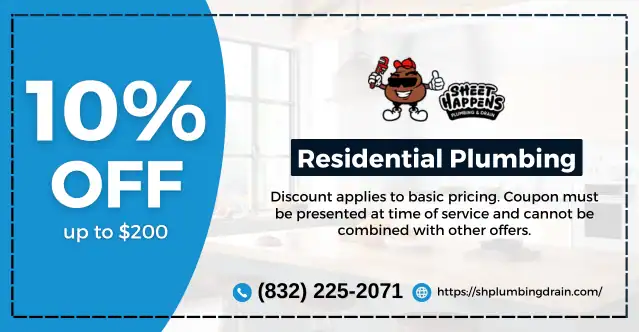 Residential plumbing services with 10% off up to $200 at Sheet Happens Plumbing