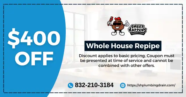 $400 Coupon for Whole House Repipe on Sheet Happens Plumbing and Drain