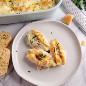 Chicken Alfredo Stuffed Jumbo Shells