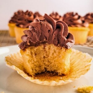 Vanilla Cupcakes with Chocolate Frosting