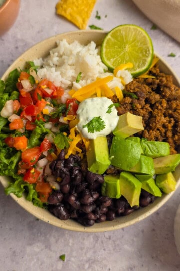 Ground Beef Tacos Bowls