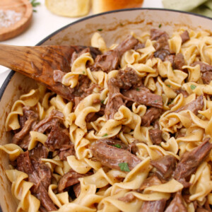 Dutch Oven Beef and Noodles