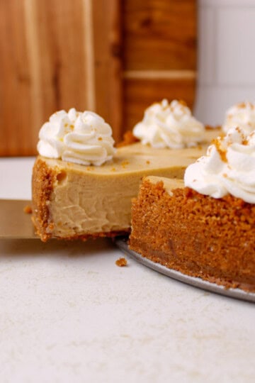 Biscoff Cookie Butter Cheesecake slice.