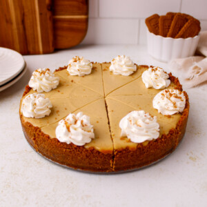 Finished Biscoff Cookie Butter Cheesecake