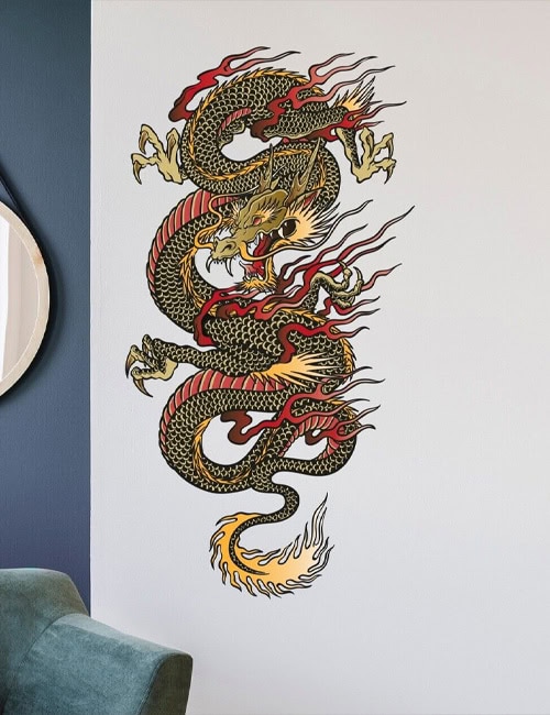 Chinese dragon decal Asian wall art mythical creature sticker