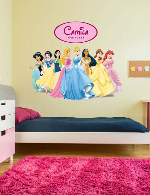 Disney Princess decal custom name wall sticker personalised nursery decor