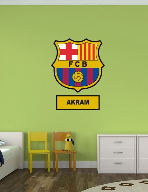 Barcelona wall decal personalised custom name football sticker