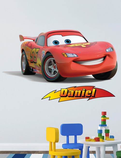 Personalised Race Car Wall Sticker – Custom Name Kids Bedroom Decal - Image 2