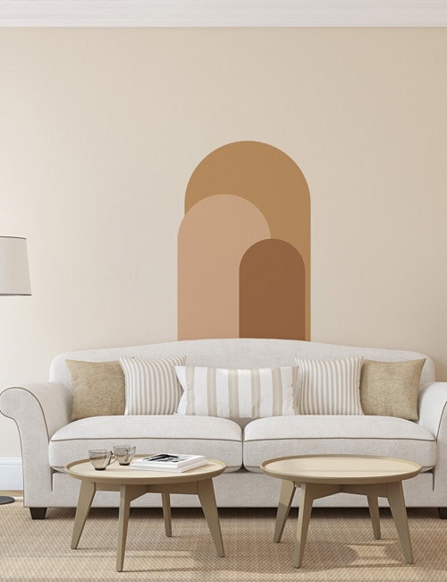 Boho wall decal colour arch block sticker minimalist wall art