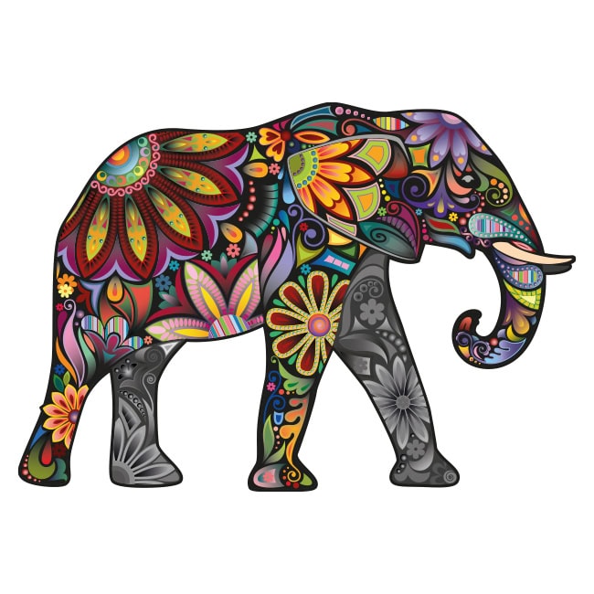 Elephant Wall Decal – Colourful Mandala Boho Sticker UK - Image 4