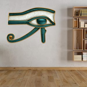 Eye of Horus wall sticker displayed on a modern interior wall