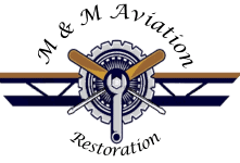 m & m aviation restoration logo