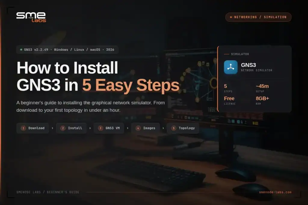 GNS3 network simulator setup for beginners.