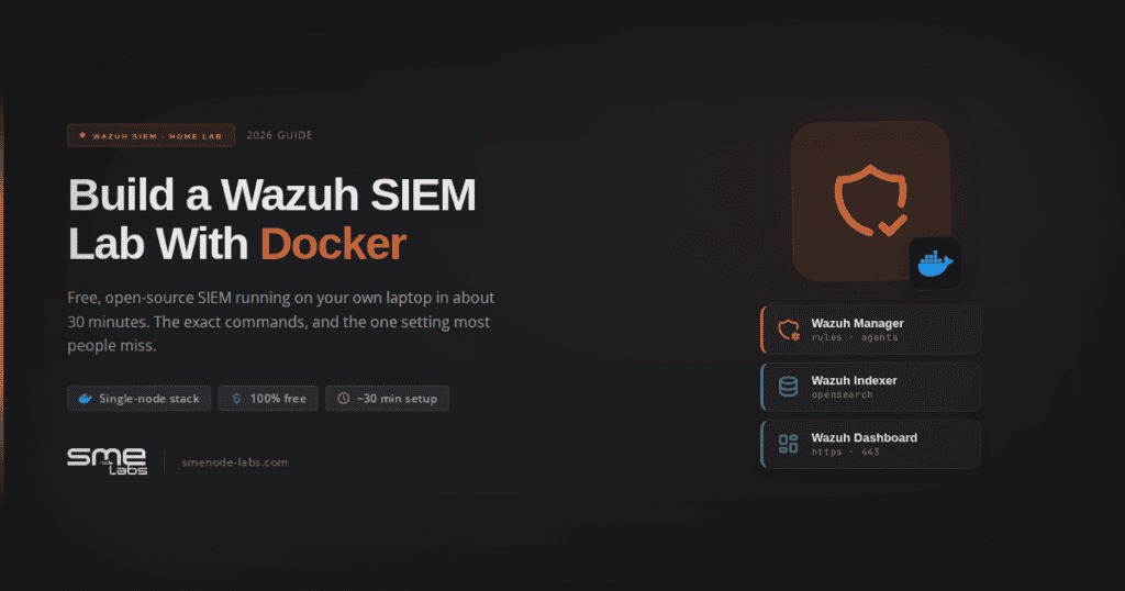 Wazuh SIEM setup with Docker for home lab in 2026.