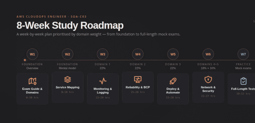 AWS CloudOps Engineer SOA-C03 8 week study roadmap