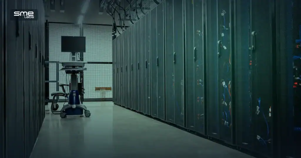 Data center server aisle, representing a Proxmox versus VMware comparison