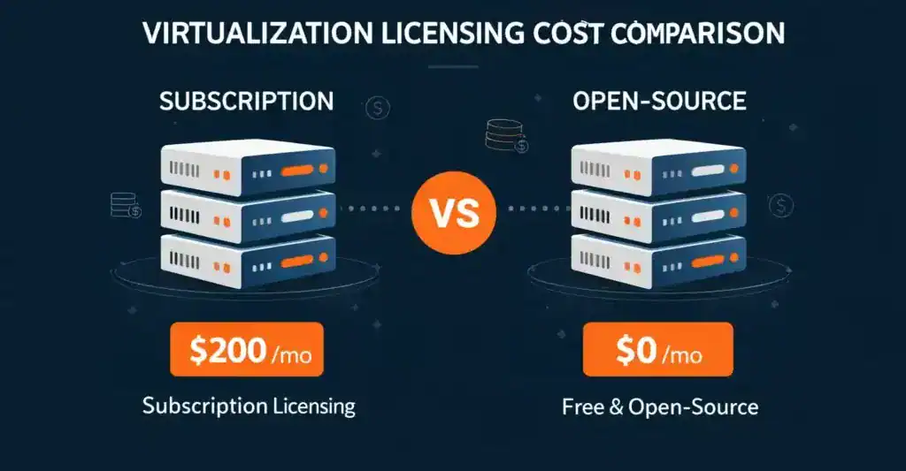 Virtualization licensing cost comparison, subscription versus open source