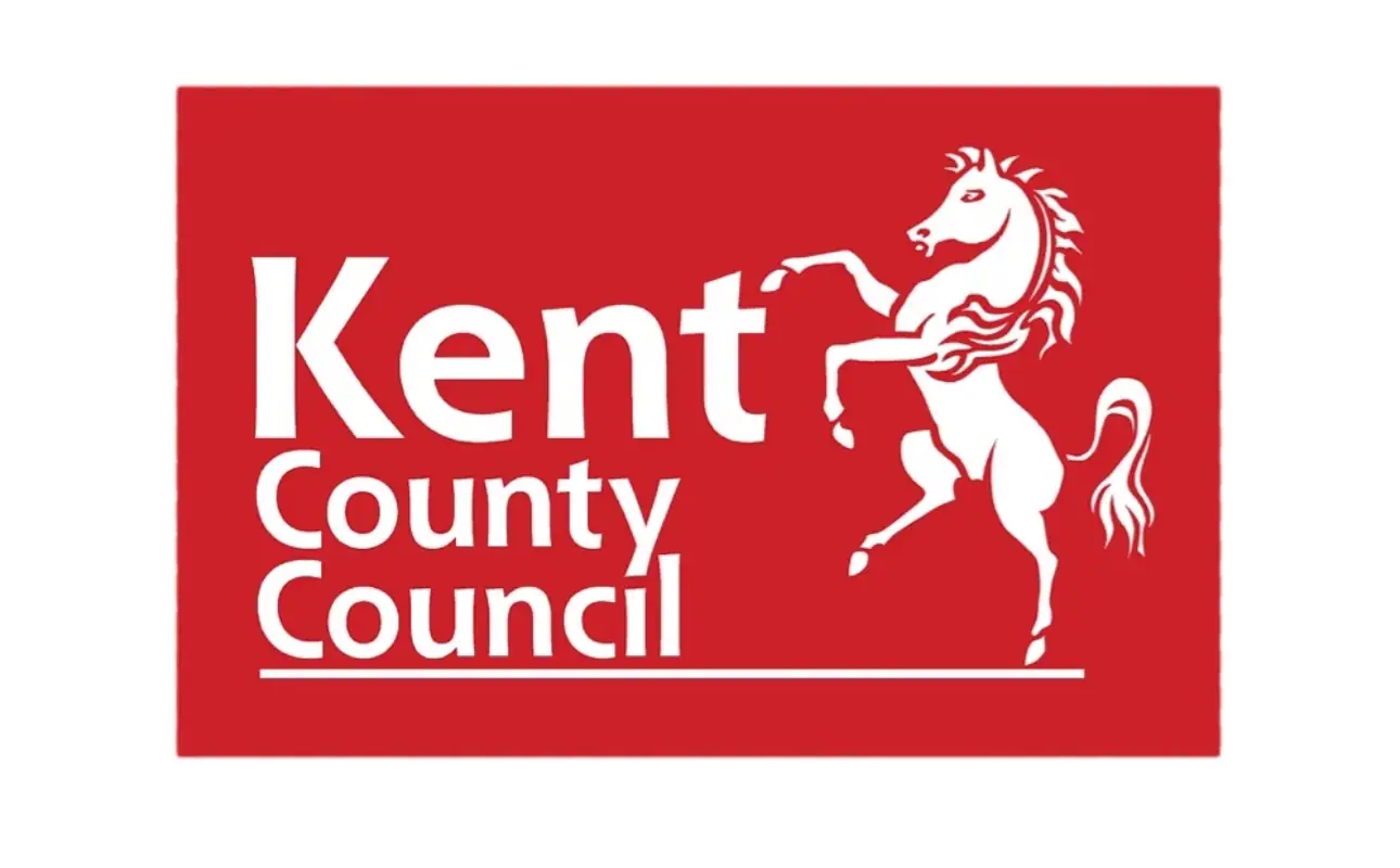 A close-up of the Solarose logo designed for Kent County Council, emphasizing solar energy solutions with impactful red and white graphics.