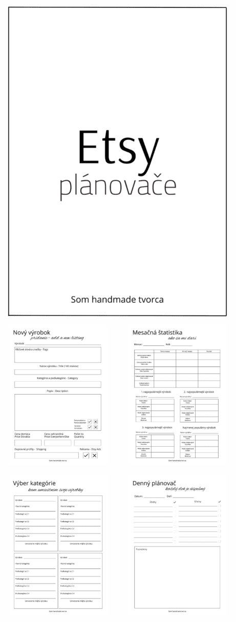 Plánovače pre Etsy