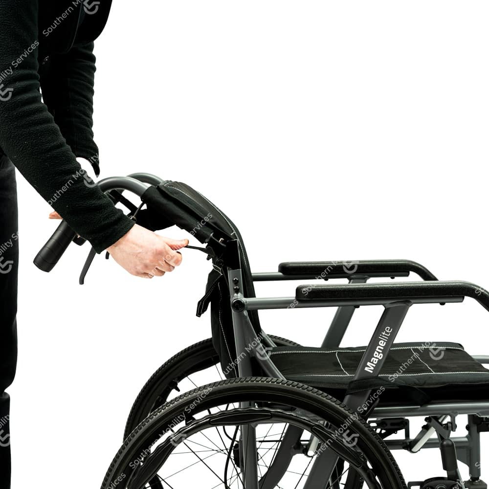 magnalite self propelled wheelchair folding back
