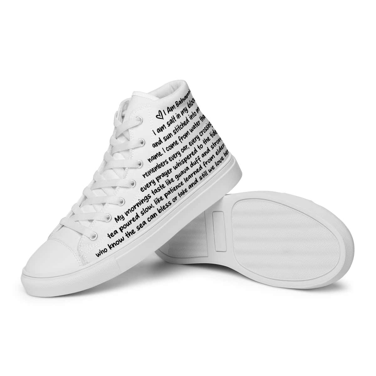 Bahamian Poem Men’s high top canvas shoes