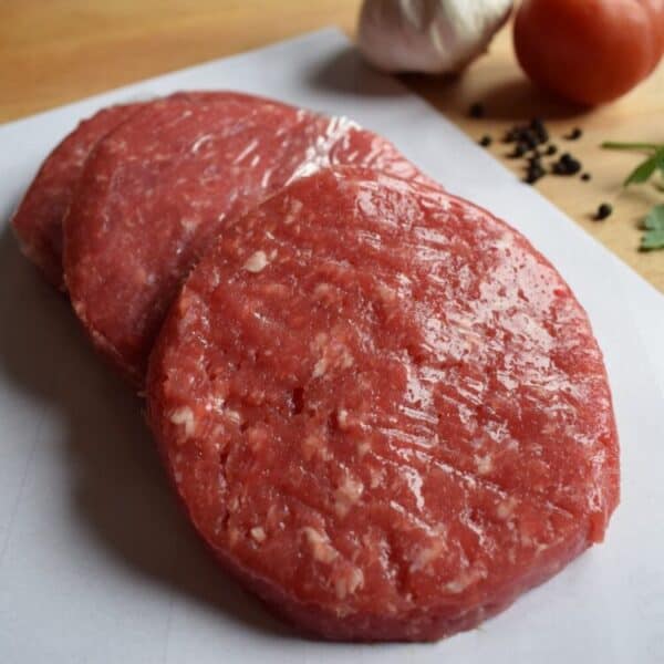 Tres hamburgueses de vedella artesanes