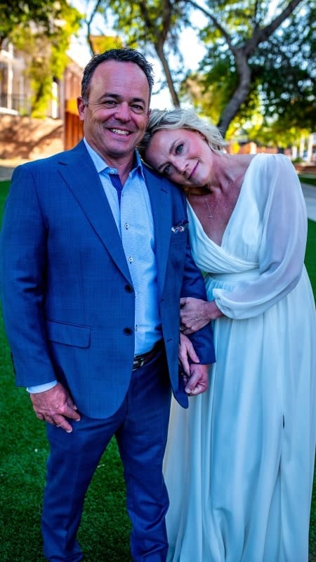 Elegant Couple at Outdoor Wedding