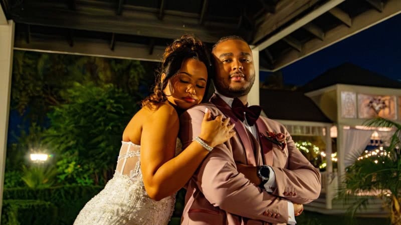 Elegant Couple at Wedding Reception