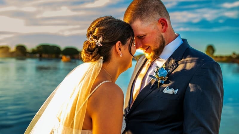Romantic Wedding Moment by the Water