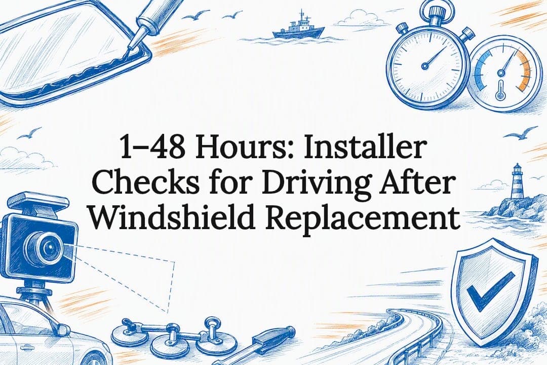 Featured image for “1–48 Hours: Installer Checks for Driving After Windshield Replacement”
