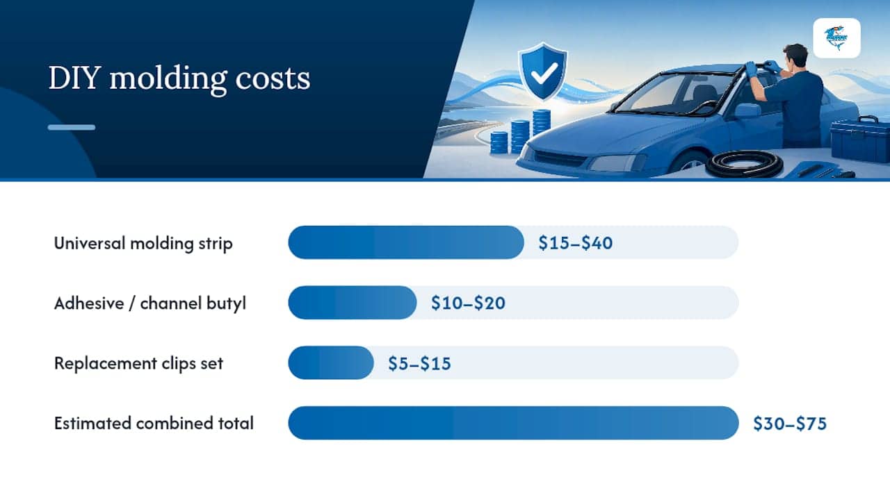 DIY windshield molding cost breakdown