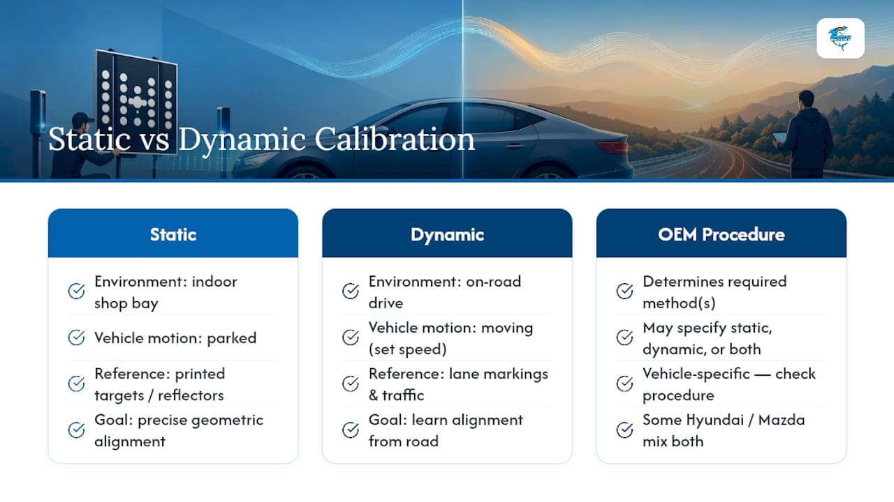 Static versus dynamic calibration comparison